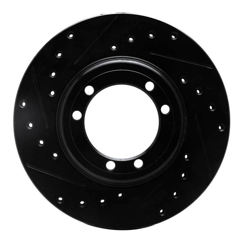 Hummer H1 Brake Rotor (1) - Rear/Front Left - R1 Concepts - Drilled & Slotted - Black - `92-`04